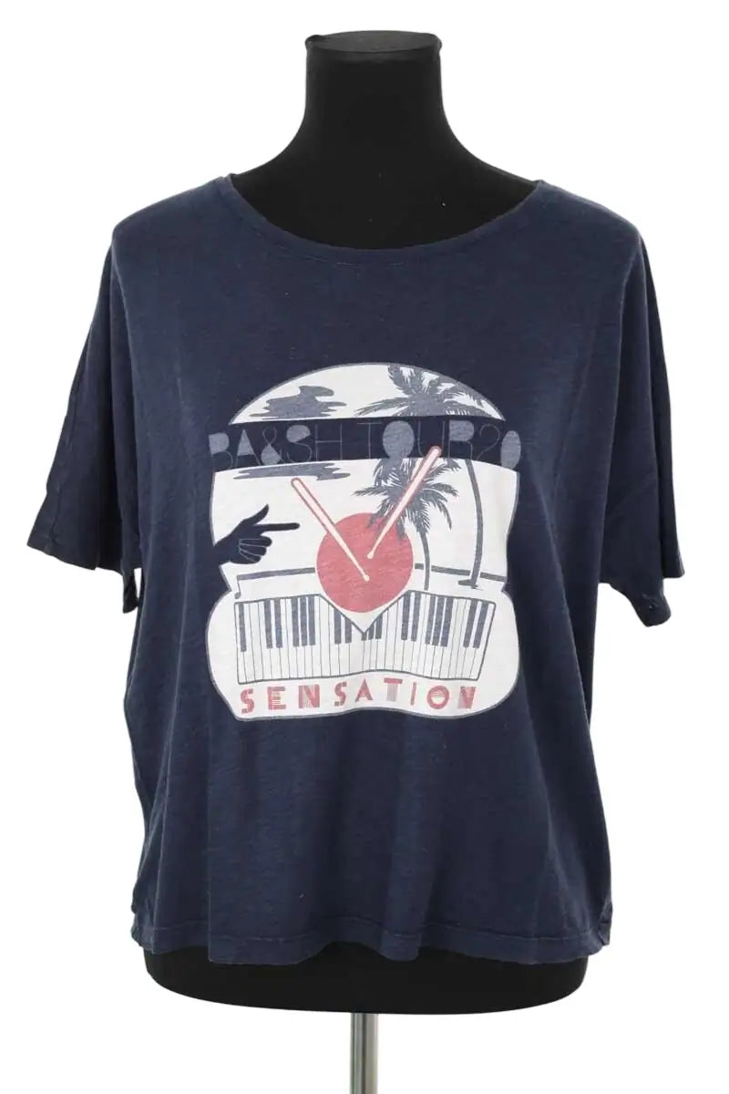 T-shirt Ba&Sh Bleu en Coton, taille M - Seconde Main