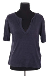 T-shirt Ba&Sh Marine en Lin, taille XS - Seconde Main
