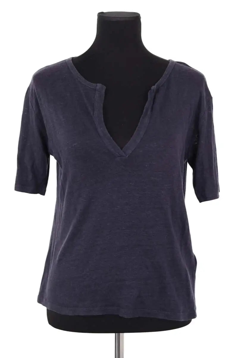 T-shirt Ba&Sh Marine en Lin, taille XS - Seconde Main