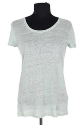 T-shirt Burberry Vert en Lin, taille XS - Seconde Main