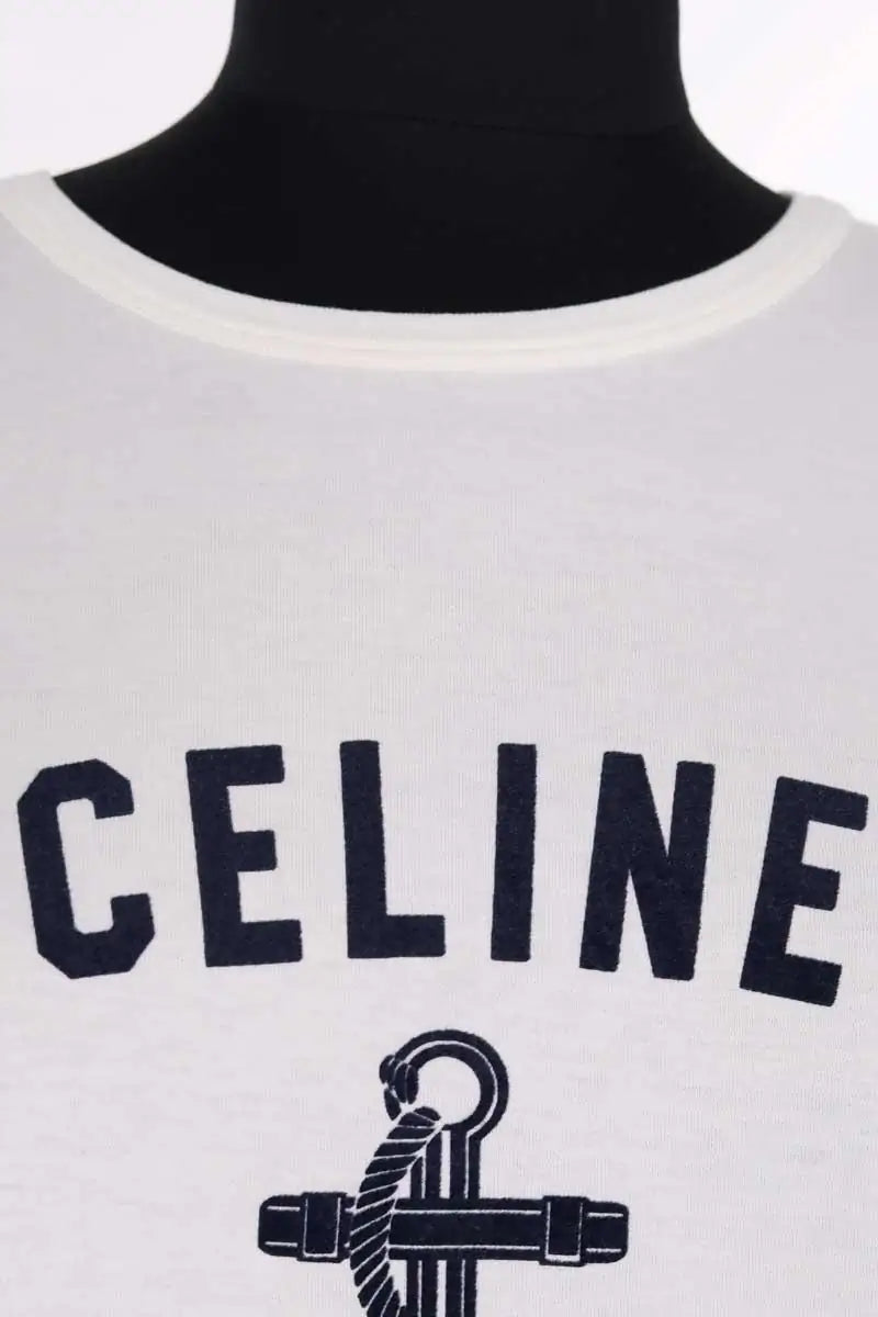 T-shirt Celine Blanc en Coton