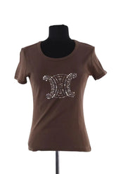 T-shirt Celine Marron en Coton, taille M - Seconde Main