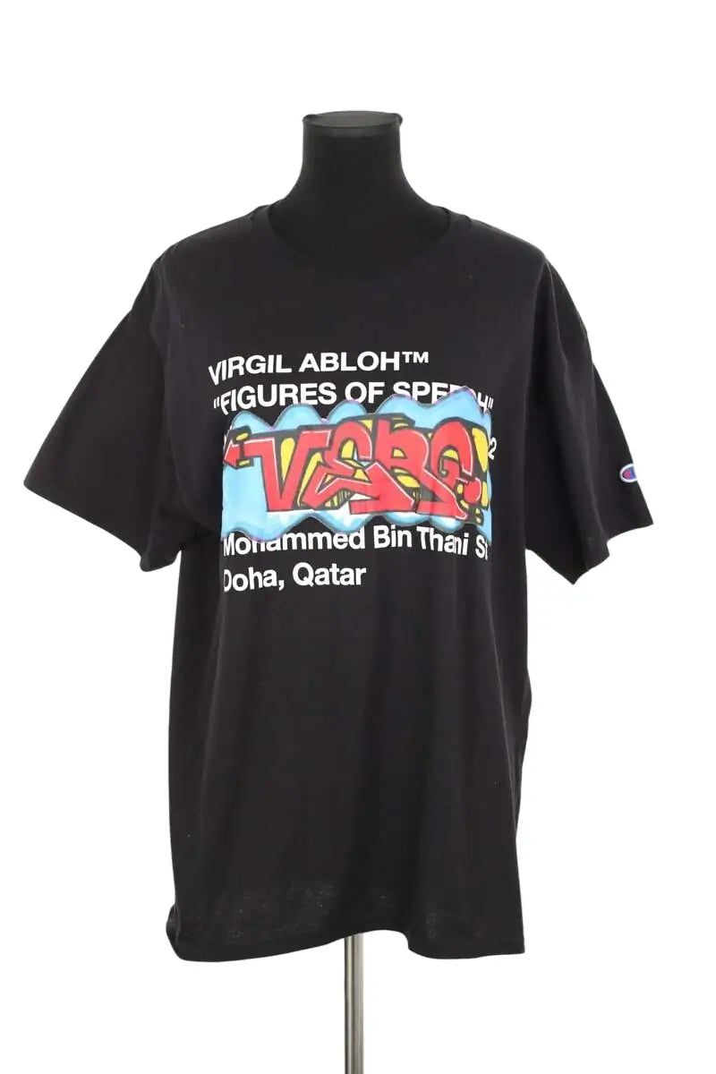 T-shirt Champion Noir en Coton, taille L - Seconde Main