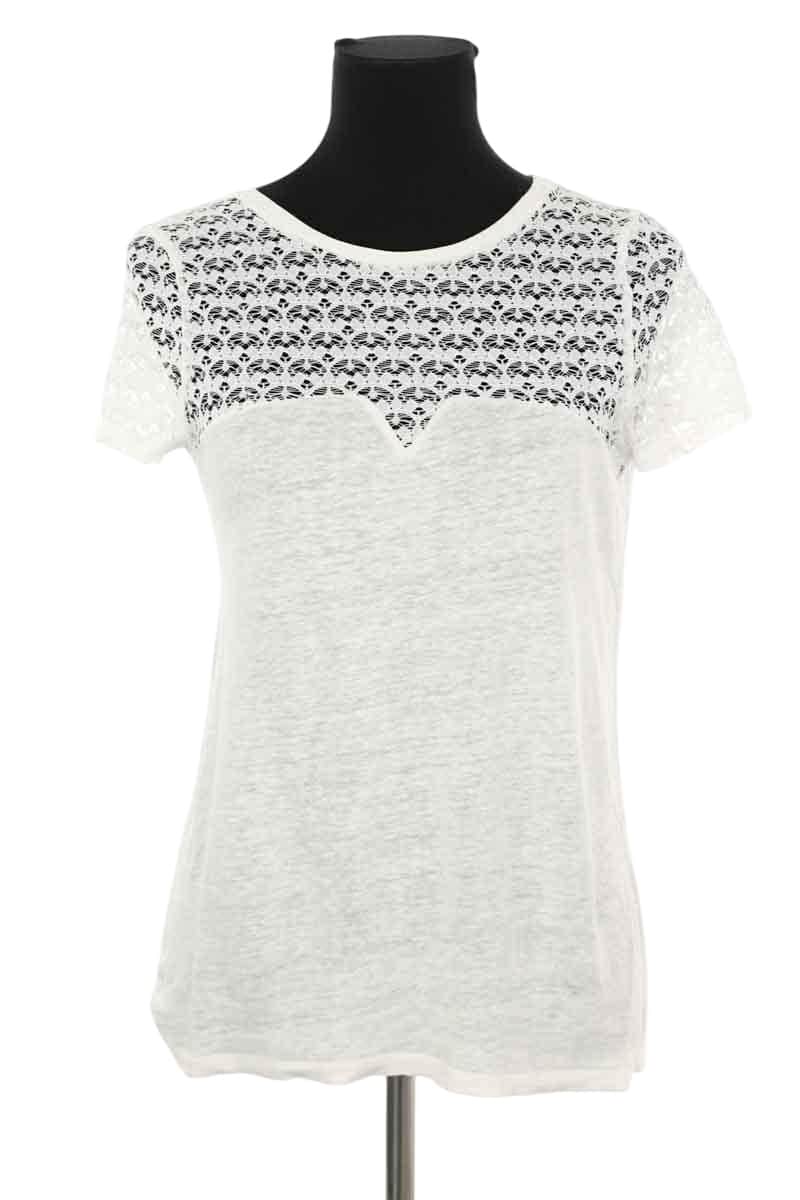 T-shirt Claudie Pierlot Blanc en Coton, taille S - Seconde Main