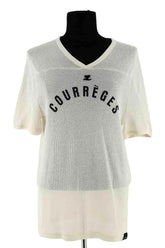 T-shirt Courrèges Beige en Coton, taille S - Seconde Main