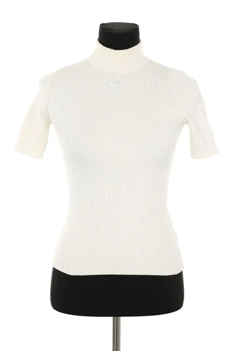 T-shirt Courrèges Blanc en Synthétique, taille M - Seconde Main