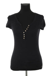 T-shirt Des Petits Hauts Hebou Noir en Coton, taille S - Seconde Main