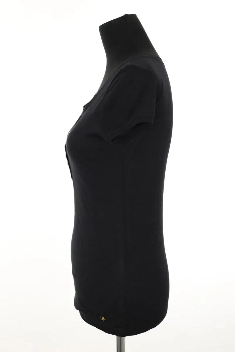 T-shirt Des Petits Hauts Hebou Noir en Coton