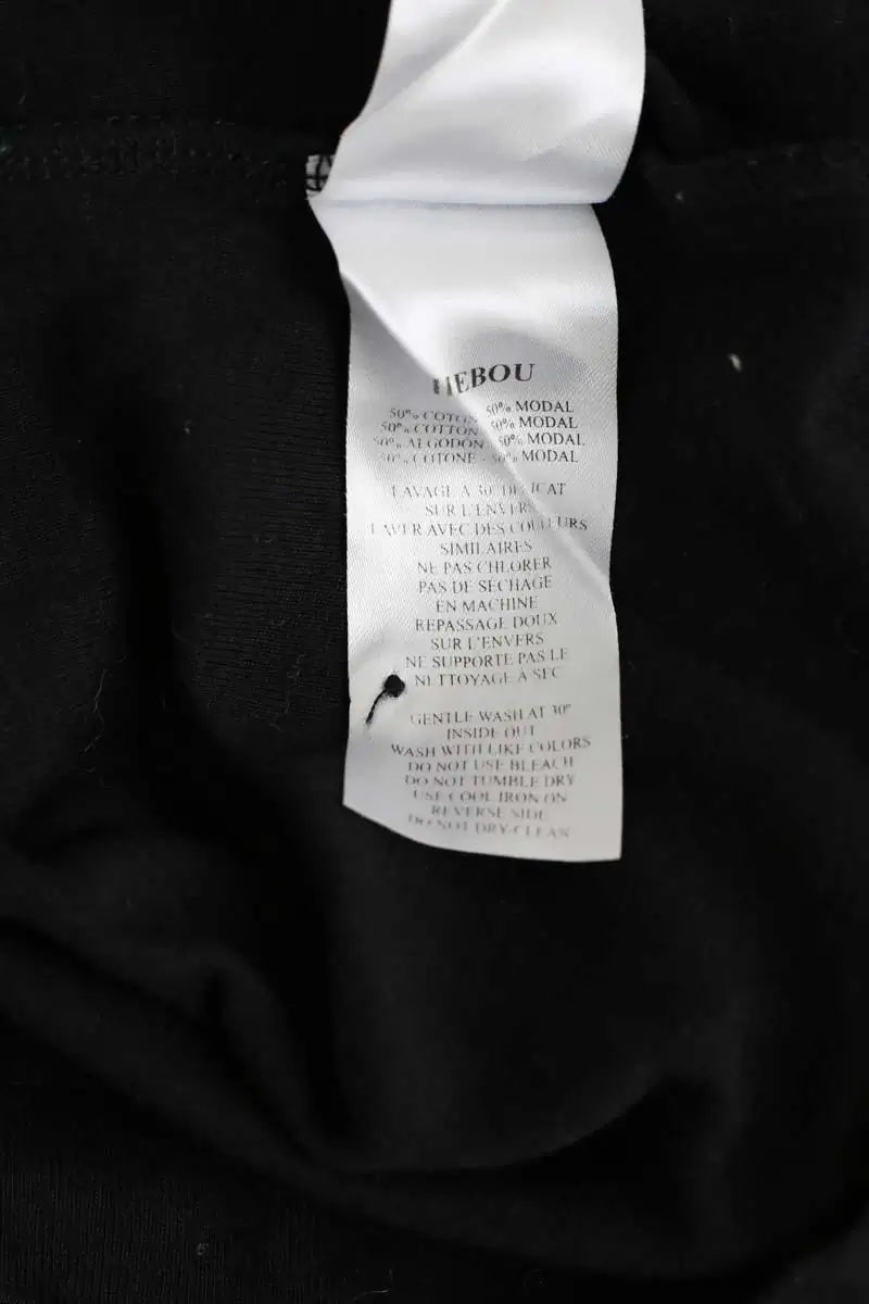 T-shirt Des Petits Hauts Hebou Noir en Coton