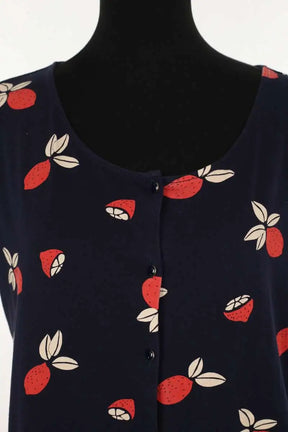 T-shirt Des Petits Hauts Marine en Coton
