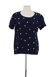 T-shirt Des Petits Hauts Marine en Coton, taille M - Seconde Main
