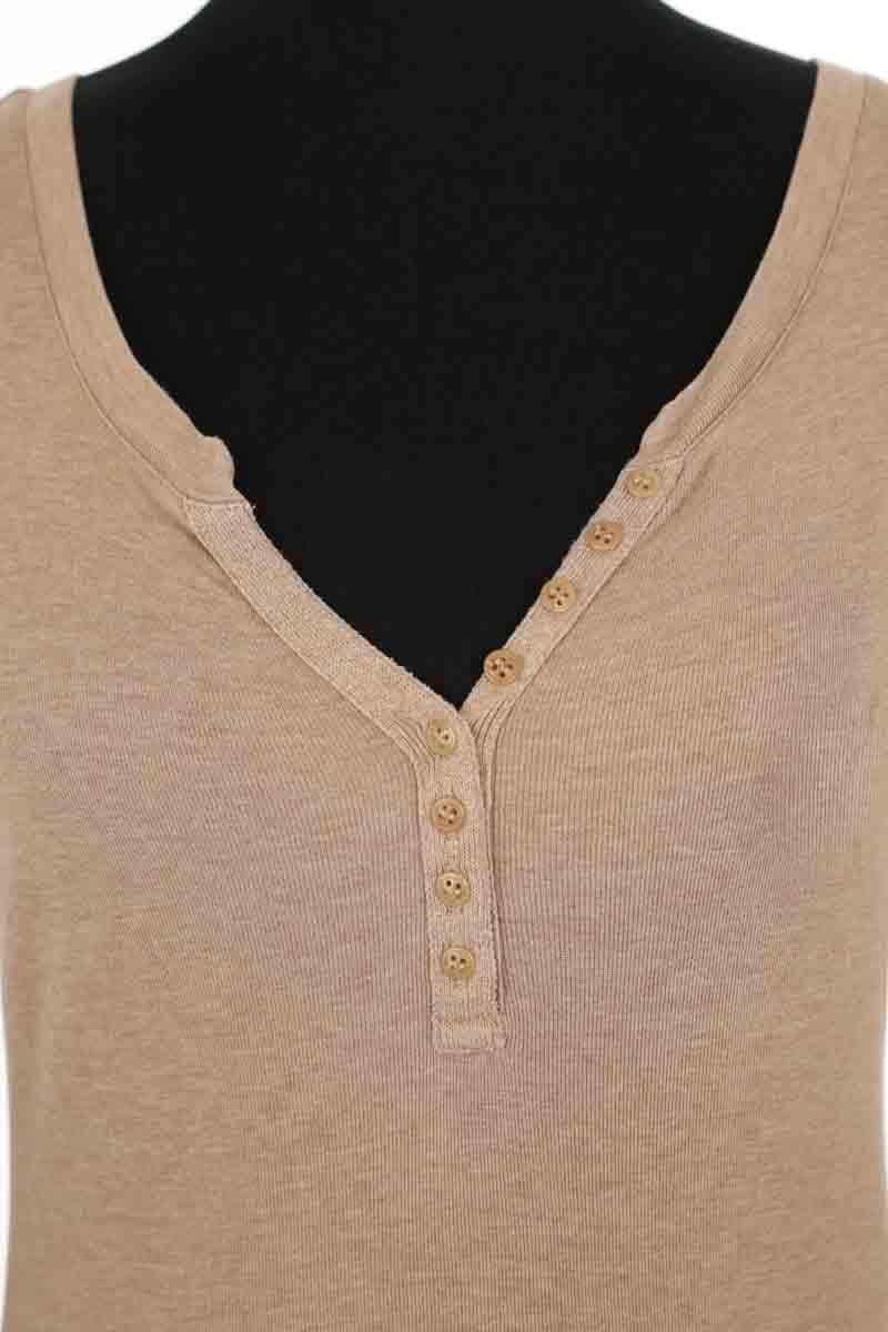T-shirt Des Petits Hauts Marron en Coton