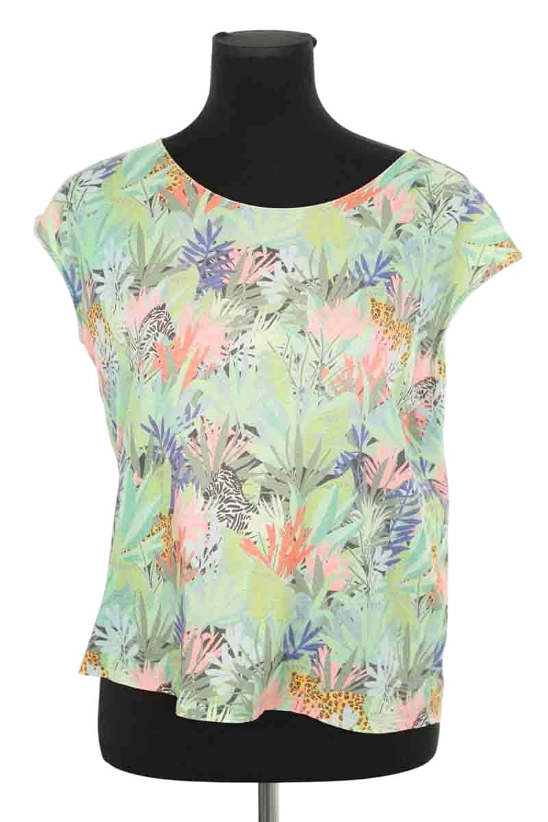 T-shirt Des Petits Hauts Vert en Coton, taille XS - Seconde Main