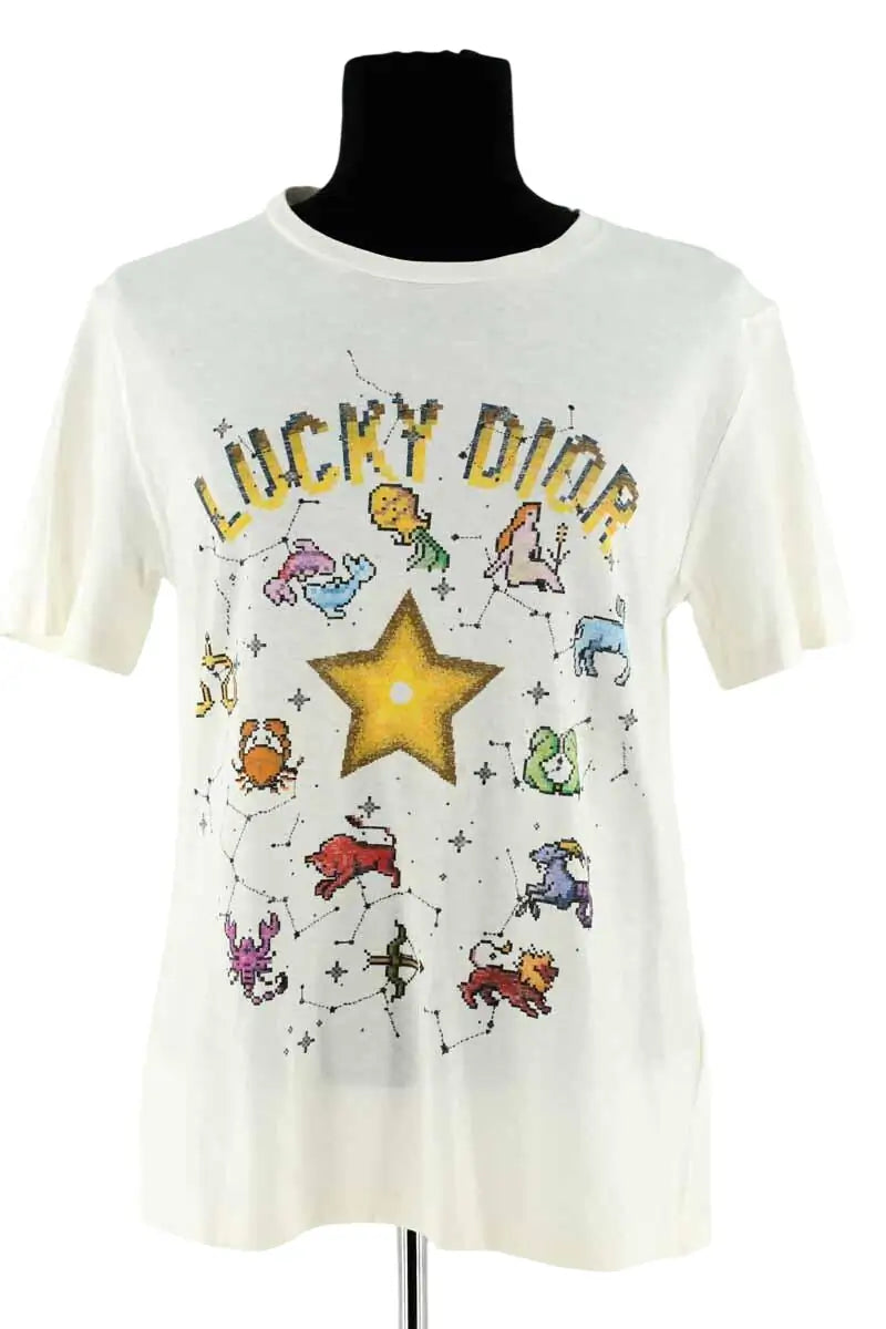 T-shirt Dior Blanc en Coton, taille M - Seconde Main