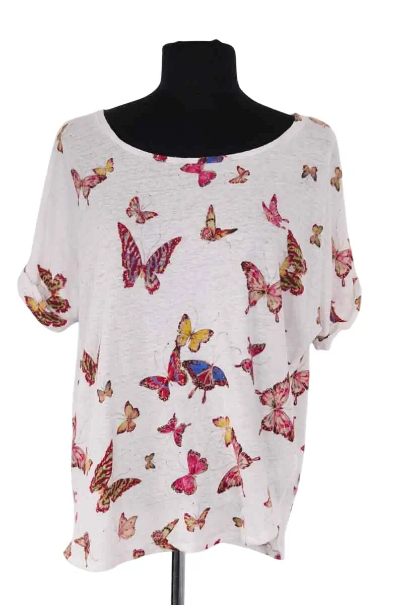T-shirt Gerard Darel Blanc en Lin, taille M - Seconde Main