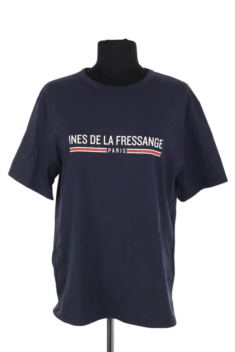 T-shirt Ines de la Fressange Marine en Coton, taille M - Seconde Main