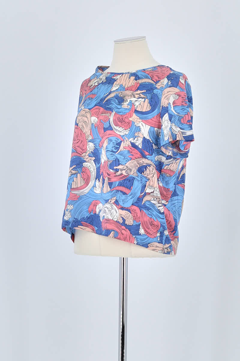 T-shirt Lacoste Bleu en Polyester