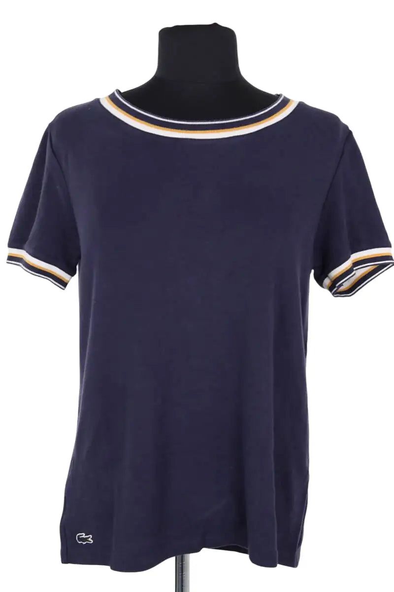 T-shirt Lacoste Marine en Viscose, taille S - Seconde Main