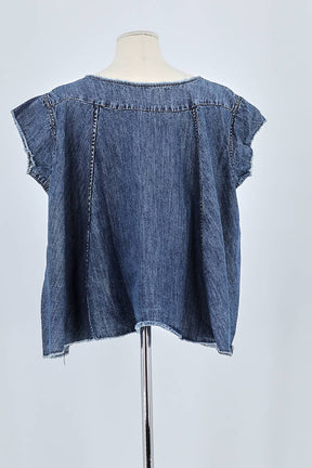 T-shirt Laurence Bras Bleu en Coton