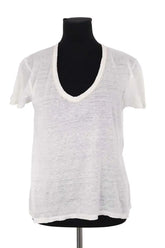 T-shirt Maison Sarah Lavoine Blanc en Lin, taille S - Seconde Main