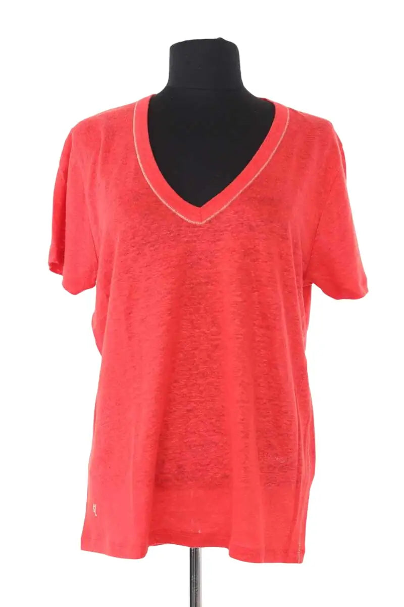 T-shirt Maison Sarah Lavoine Rouge en Lin, taille M - Seconde Main