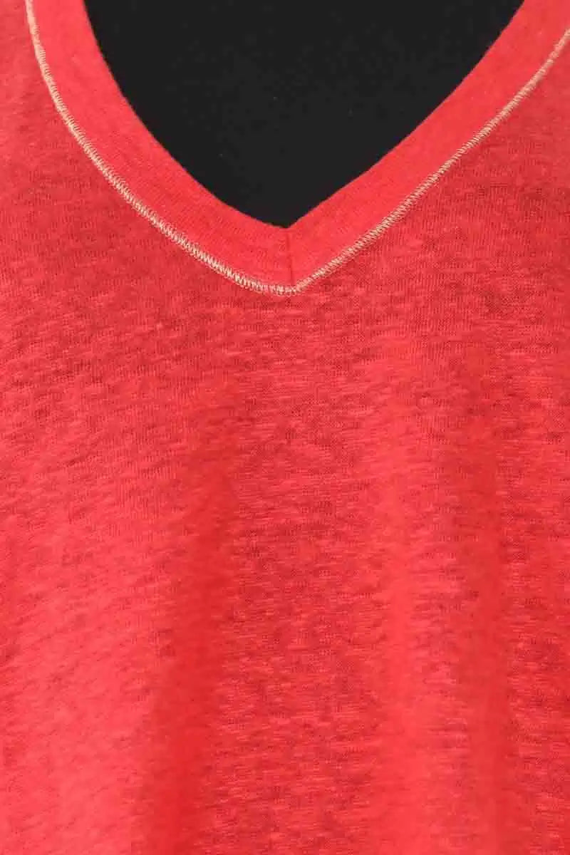 T-shirt Maison Sarah Lavoine Rouge en Lin