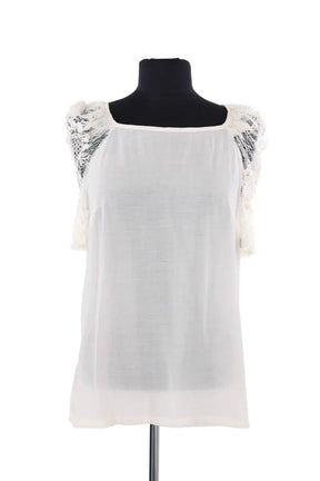 T-shirt Maje Beige en Coton, taille S - Seconde Main