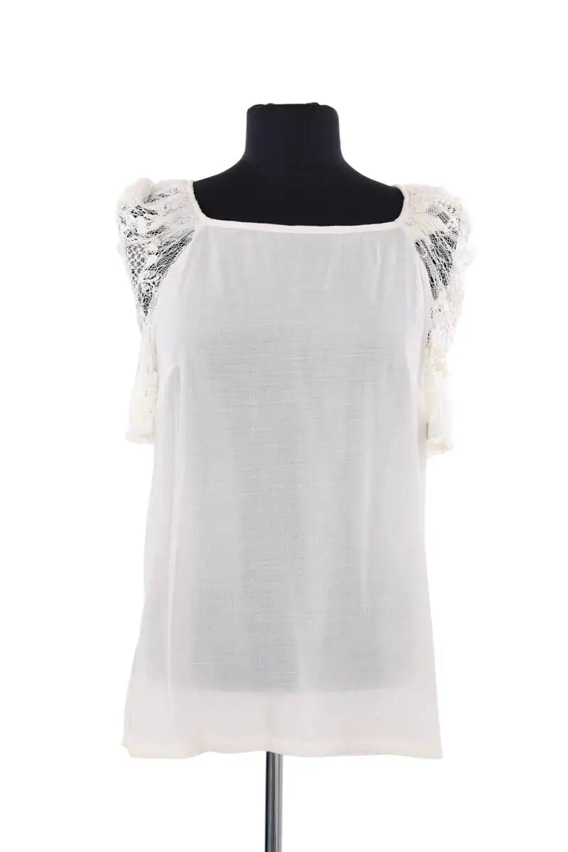 T-shirt Maje Beige en Coton, taille S - Seconde Main