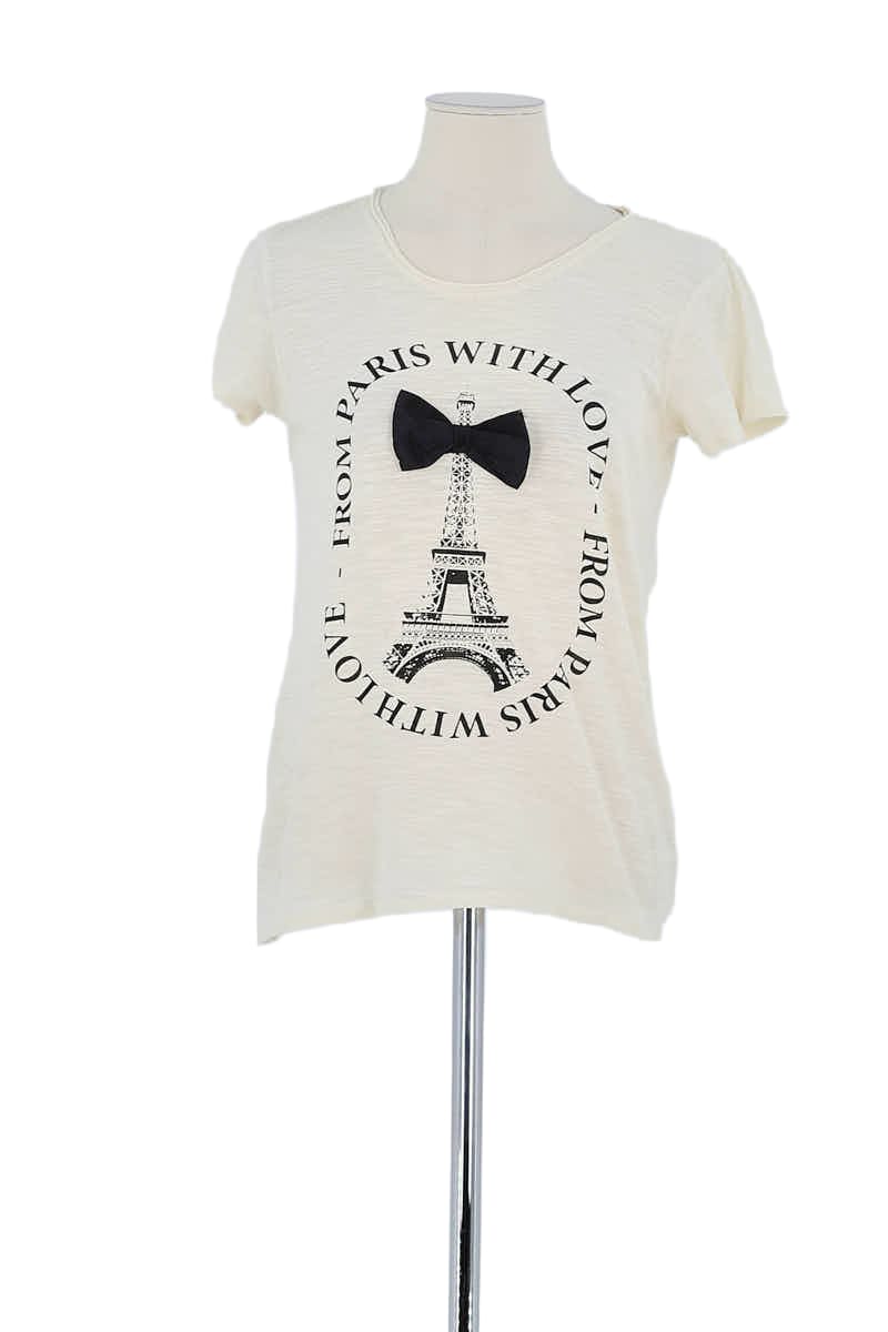T-shirt Maje Beige en Coton, taille S - Seconde Main