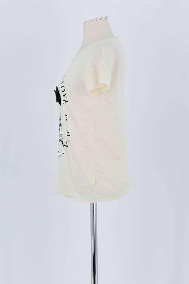 T-shirt Maje Beige en Coton