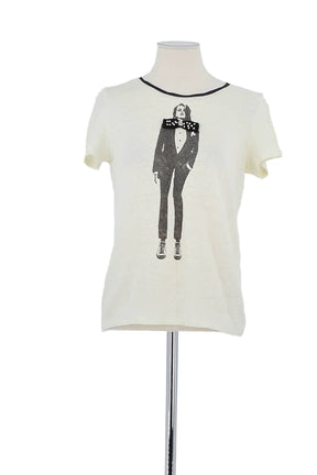 T-shirt Maje Beige en Lin, taille S - Seconde Main