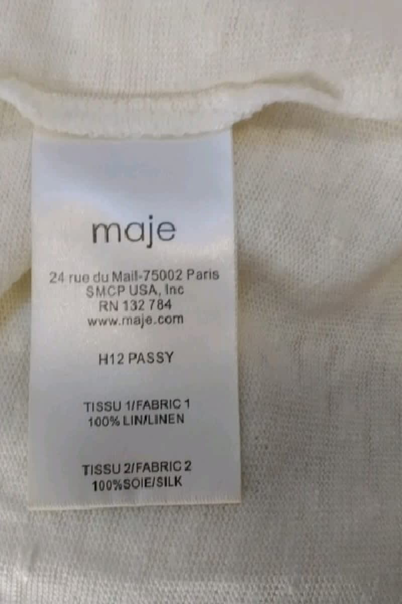 T-shirt Maje Beige en Lin