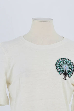 T-shirt Maje Blanc en Lin