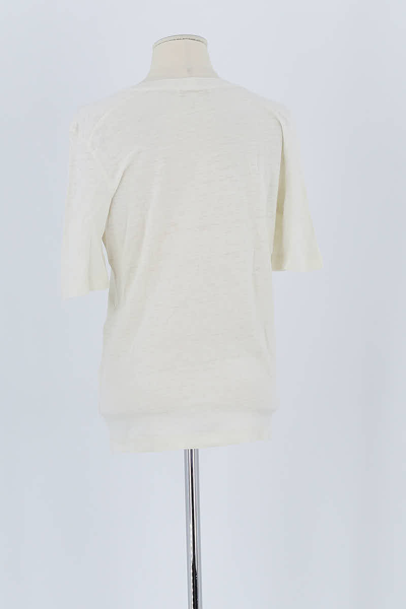 T-shirt Maje Blanc en Lin