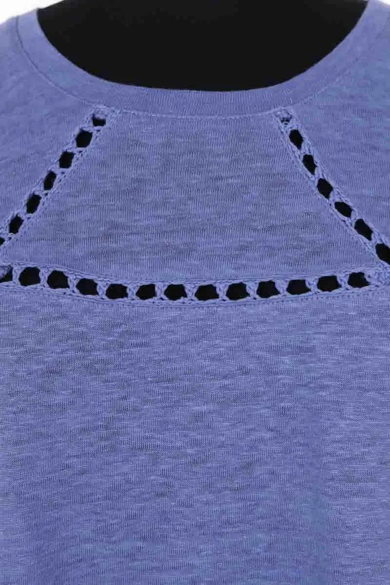 T-shirt Maje Bleu en Lin