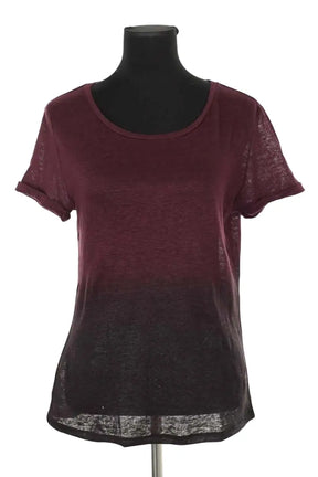 T-shirt Maje Bordeaux en Lin, taille M - Seconde Main