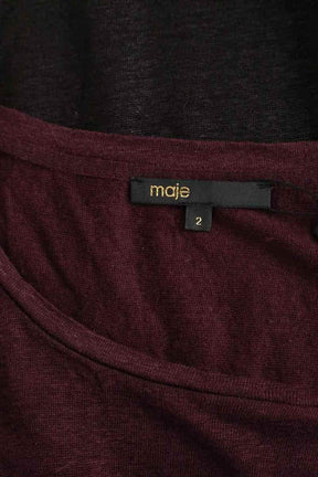 T-shirt Maje Bordeaux en Lin