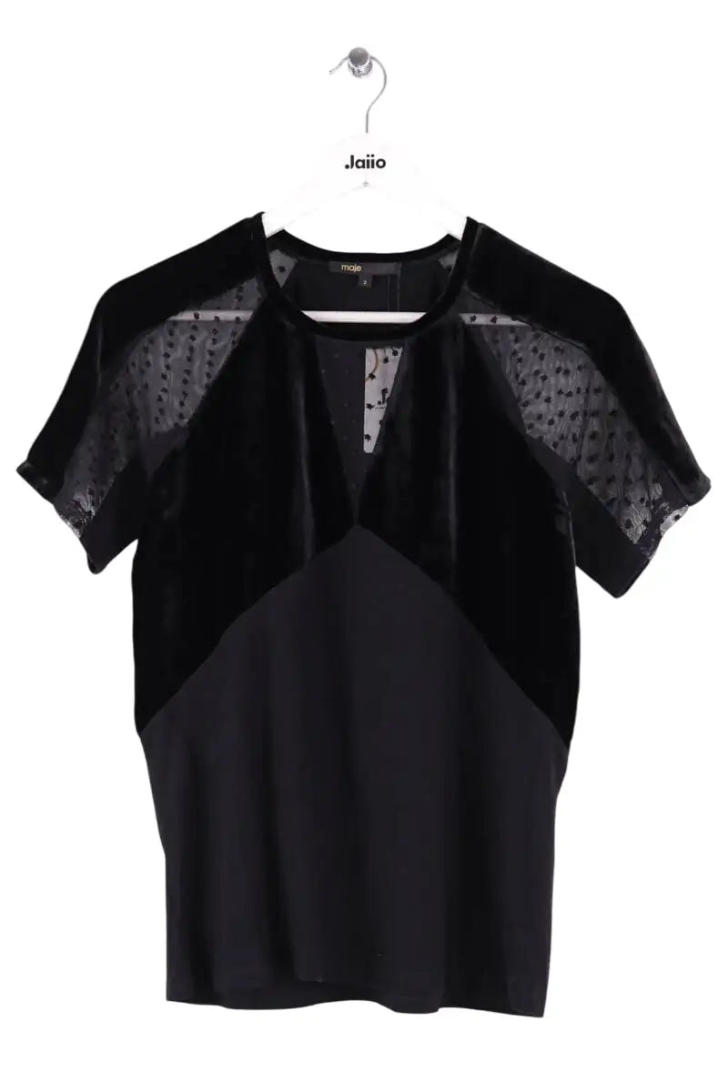 T-shirt Maje Noir en Coton, taille M - Seconde Main