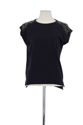 T-shirt Maje Noir en Coton, taille S - Seconde Main