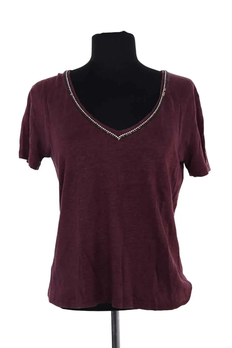 T-shirt Maje Violet en Coton, taille S - Seconde Main