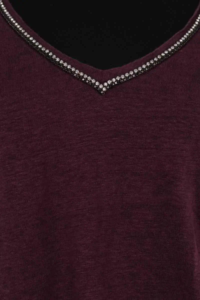 T-shirt Maje Violet en Coton