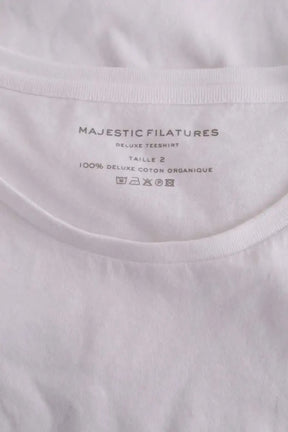 T-shirt Majestic Filatures Blanc en Coton