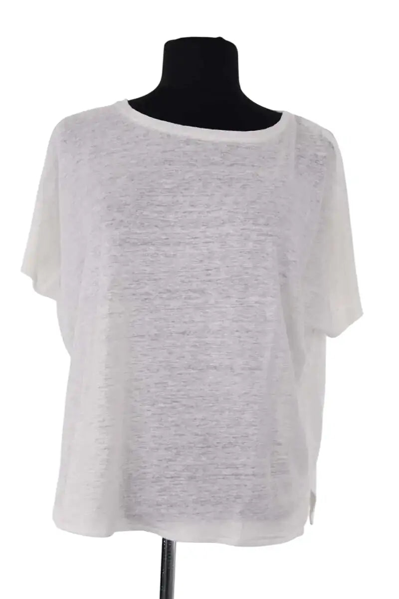 T-shirt Majestic Filatures Blanc en Lin, taille S - Seconde Main