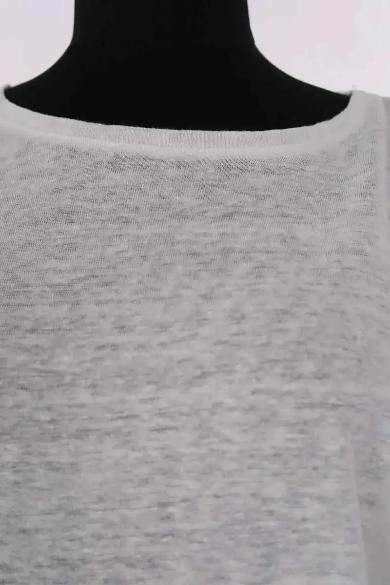 T-shirt Majestic Filatures Blanc en Lin