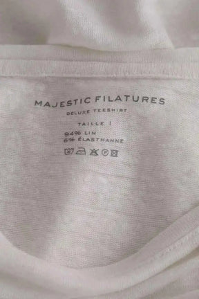 T-shirt Majestic Filatures Blanc en Lin