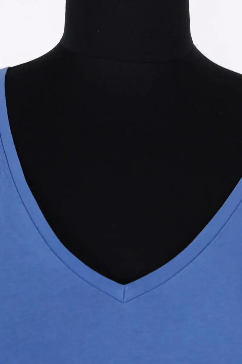 T-shirt Majestic Filatures Bleu en Coton