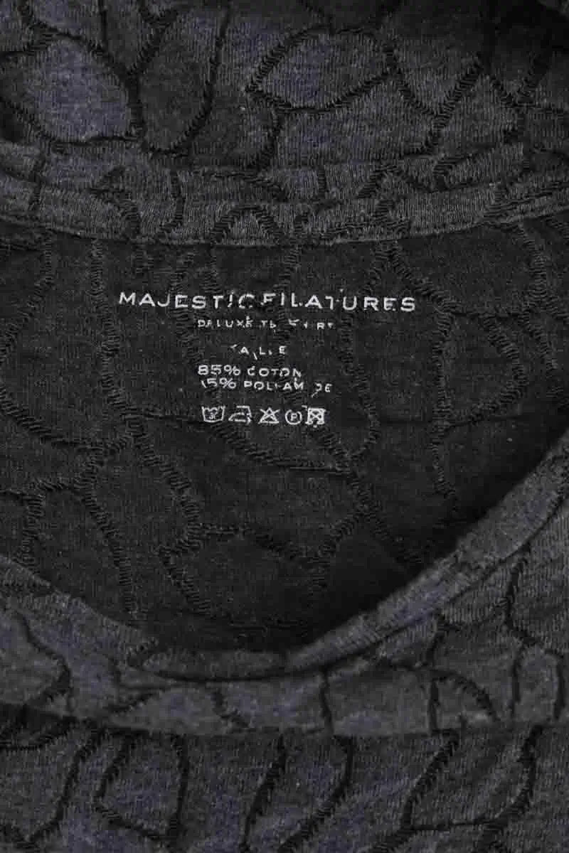 T-shirt Majestic Filatures Gris en Coton
