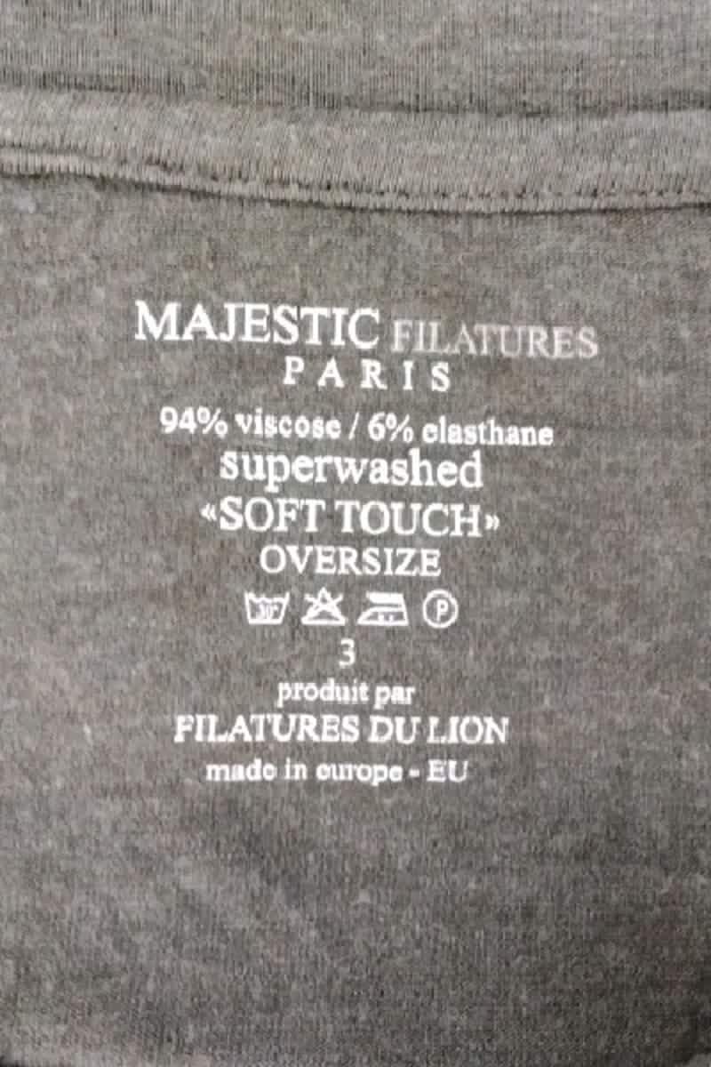 T-shirt Majestic Filatures Gris en Viscose