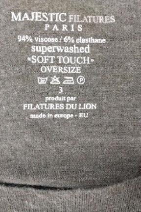 T-shirt Majestic Filatures Gris en Viscose