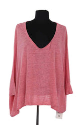 T-shirt Majestic Filatures Rose en Lin, taille M - Seconde Main